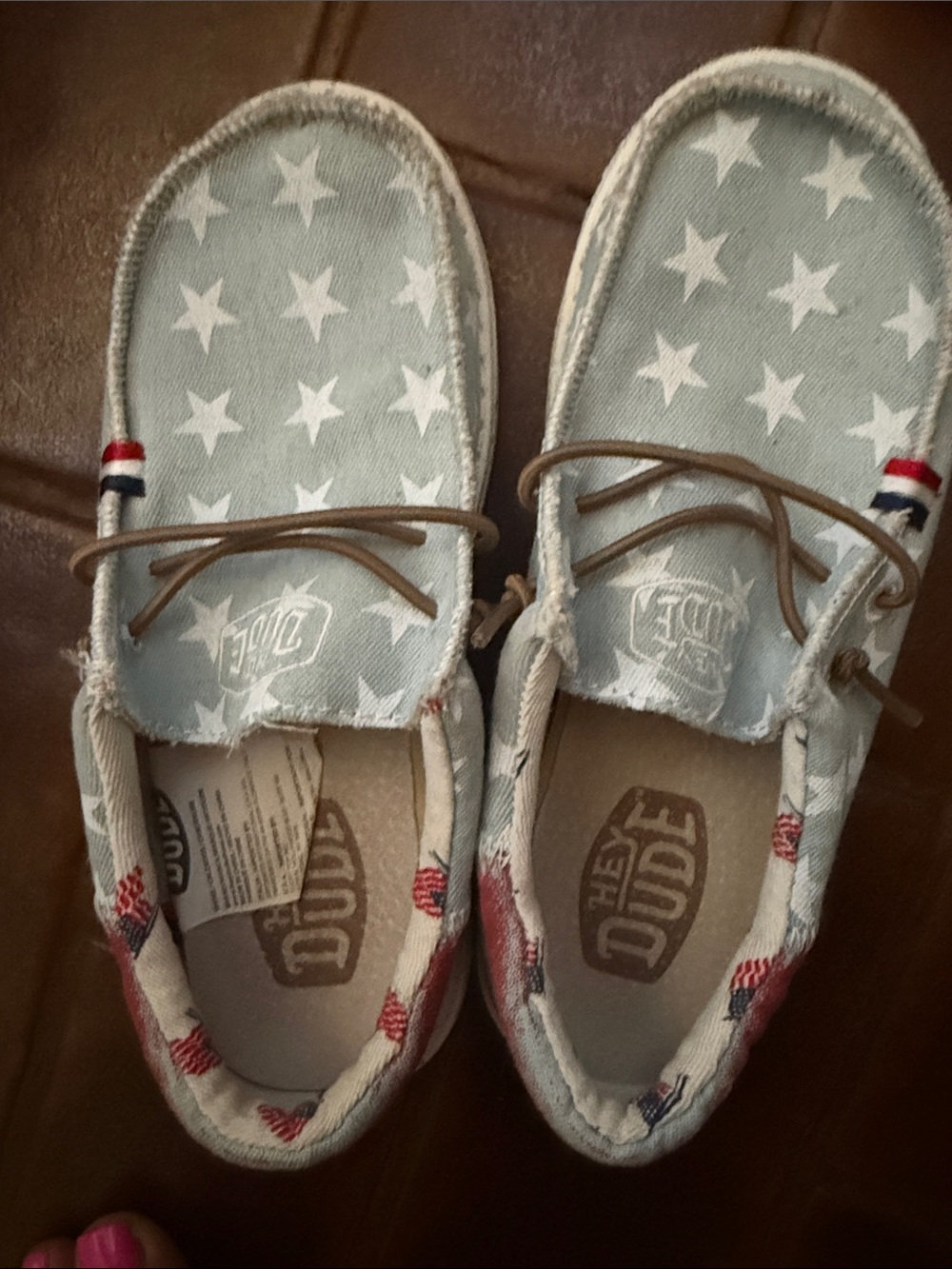 Hey Dude Kids Light Blue Star Canvas Slip-On Sneakers